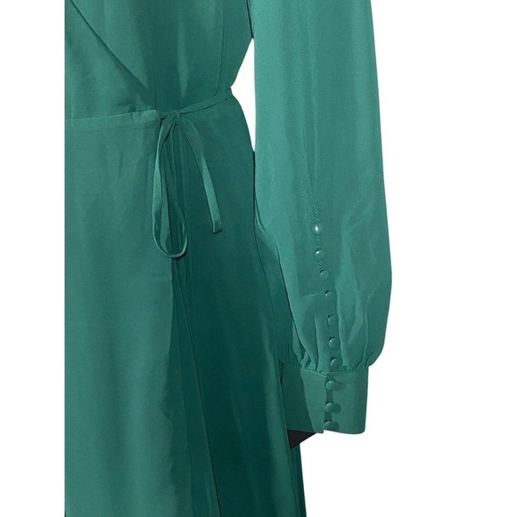 Lulus My Whole Heart Emerald Green Long Sleeve Wrap Dress Womens‎ Size Small - Picture 5 of 11